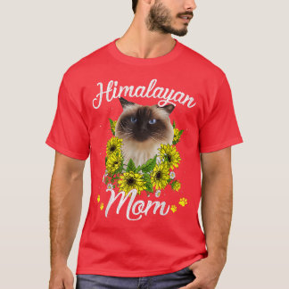 Womens Cat Mam Moederdag Sunflower Himalaya T-shirt