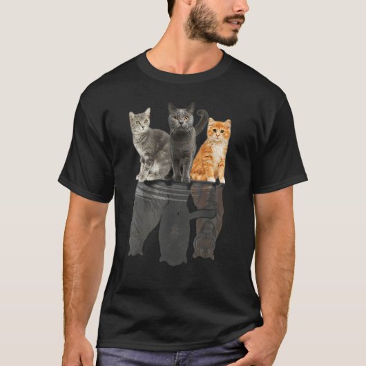 Womens Cats Reflection Tiger Friends  Cute  1 T-shirt (Voorkant)