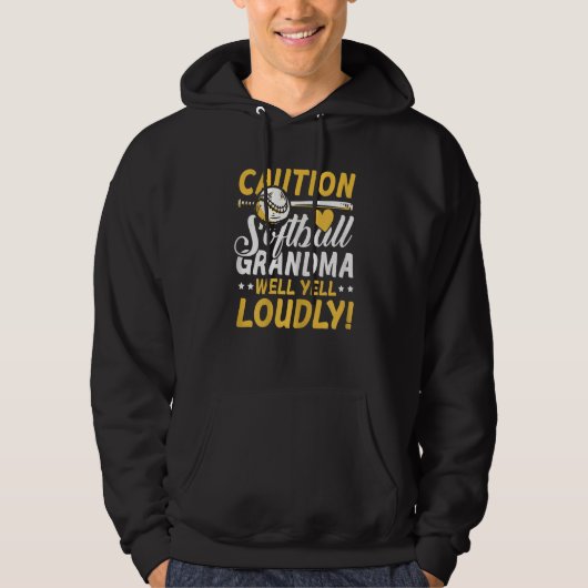 Womens Caution softball kleinma honkbalteam pla Hoodie (Voorkant)