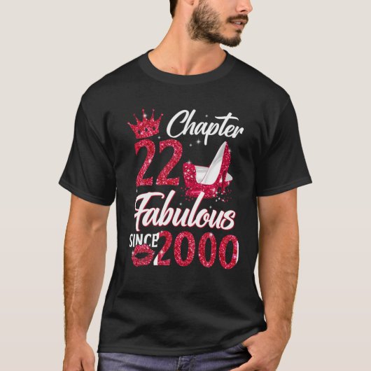 Womens Chapter 22 Fabulous Since 2000 22Nd Birthda T-shirt (Voorkant)
