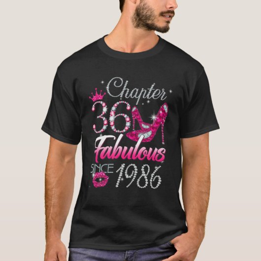 Womens Chapter 36 Fabulous Since 1986 36Th Birthda T-shirt (Voorkant)
