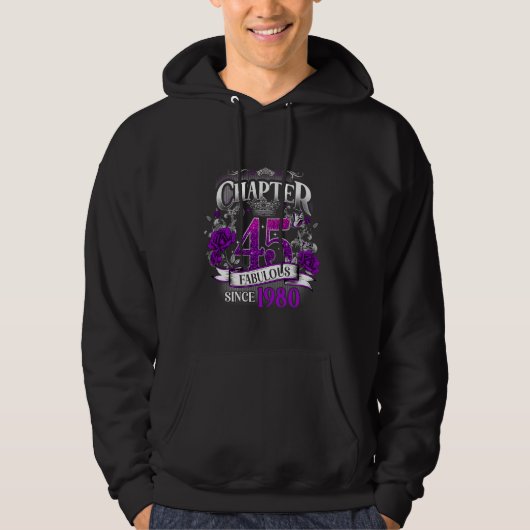 Womens Chapter 45 Fabulous Since 1980 45th Birthda Hoodie (Voorkant)