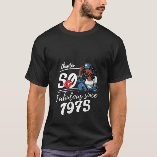 Womens Chapter 50 Fabulous Since 1975 50th Birthda T-shirt (Voorkant)