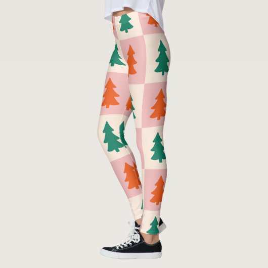 Women's Checkered Christmas Leggings (Links)