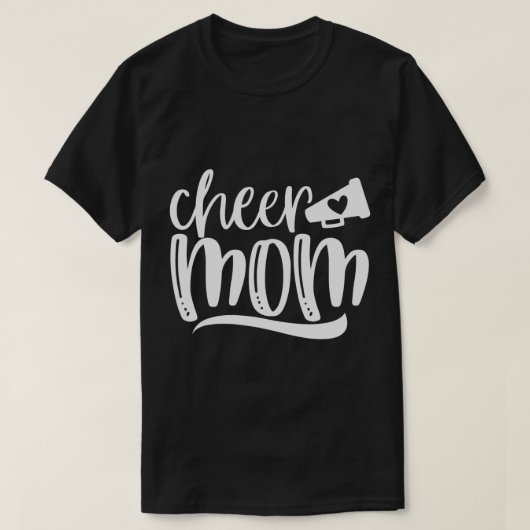 Womens Cheer Mam, Megaphone met Heart Accent, Wo T-shirt (Design voorkant)