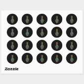 Womens Cheerful Bowling Squad Artwork T-Shirt Ronde Sticker (Vel)