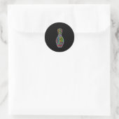 Womens Cheerful Bowling Squad Artwork T-Shirt Ronde Sticker (Tas)