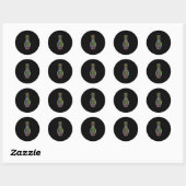 Womens Cheerful Bowling Squad Artwork T-Shirt Ronde Sticker (Vel)