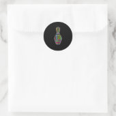Womens Cheerful Bowling Squad Artwork T-Shirt Ronde Sticker (Tas)