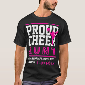 Womens Cheerleading Graphic Proud Cheer Aunt T-shirt