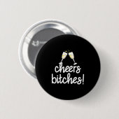 Womens Cheers Es Funny New Year's Eve V-neck  Ronde Button 5,7 Cm (Voorkant /achterkant)