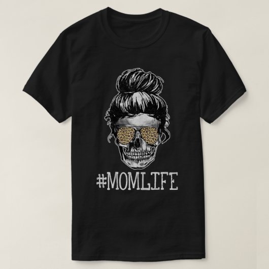 Womens Cheetah Leopard Print Vrouw Skull Ma Life T-shirt (Design voorkant)