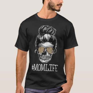 Womens Cheetah Leopard Print Vrouw Skull Ma Life T-shirt