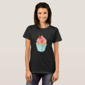 Womens Cherry Cupcake Pop Art T-shirt (Voorkant volledig)