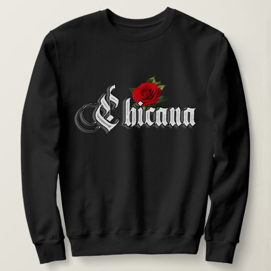 Womens Chicana Red Rose Trui (Design voorkant)