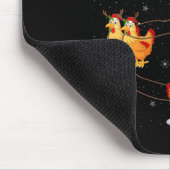 Womens Chicken Santa Sleigh Flying Funny Magical C Muismat (Hoek)