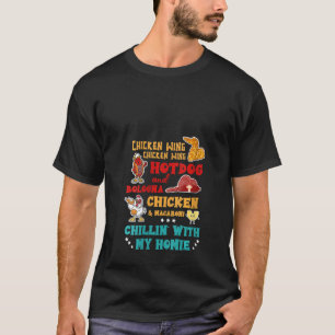 Womens Chicken Wing Hot Dog en Bologna Chicken & B T-shirt