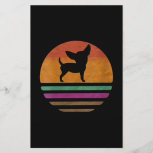 Womens Chihuahua Dog 60s 70s Silhouette Briefpapier