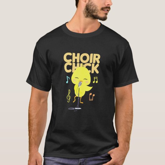 Womens Choir Chick Chicken Singing Singer Cute Bir T-shirt (Voorkant)