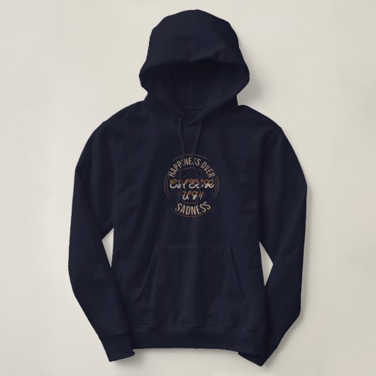 WOMEN'S CHOOSE HAPPY CHEER UP  PULLOVER HOODIE  (Design voorkant)