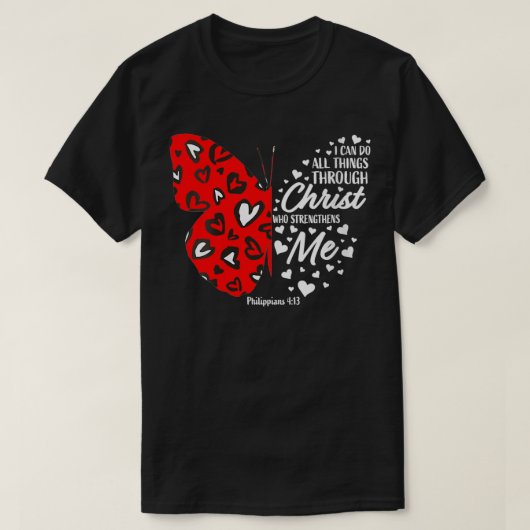 Womens Christelijk Valentijnsdag Red Hearts Butter T-shirt (Design voorkant)