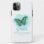 Womens Christelijke bijbelvlinder Verse: Grace Case-Mate iPhone Case (Achterkant)