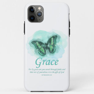 Womens Christelijke bijbelvlinder Verse: Grace Case-Mate iPhone Case