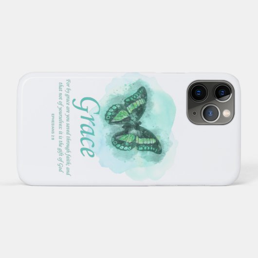 Womens Christelijke bijbelvlinder Verse: Grace Case-Mate iPhone Case (Achterkant (horizontaal))
