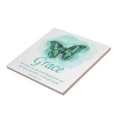 Womens Christelijke bijbelvlinder Verse: Grace Tegeltje (Zijkant)