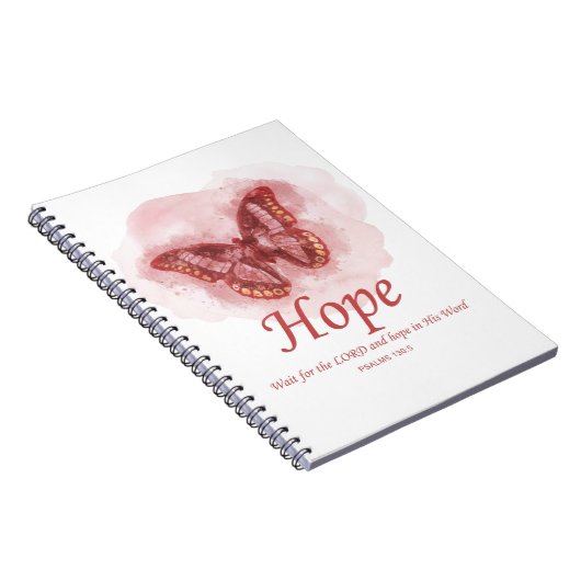Women's Christian Butterfly Bible Verse: Hope Notitieboek (Rechterzijde)