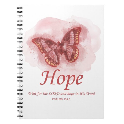 Women's Christian Butterfly Bible Verse: Hope Notitieboek (Voorkant)
