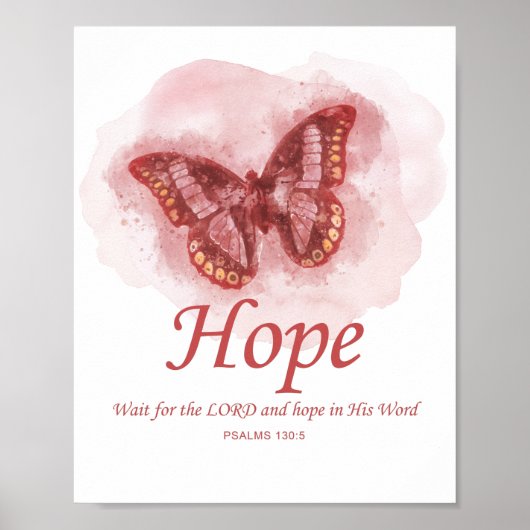 Women's Christian Butterfly Bible Verse: Hope Poster (Voorkant)