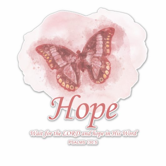 Women's Christian Butterfly Bible Verse: Hope Sticker (Voorkant)