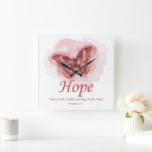 Women's Christian Butterfly Bible Verse: Hope Vierkante Klok (Huis)