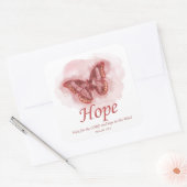 Women's Christian Butterfly Bible Verse: Hope Vierkante Sticker (Envelop)