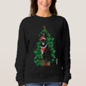 Women's Christmas Black cat Xmas Tree Graphics  1 Trui (Voorkant)