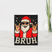 Womens Christmas Bruh Meme Funny Santa Claus Teen  Kaart (Voorkant)