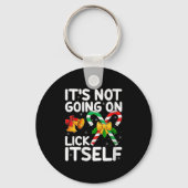 Womens Christmas Candy Cane It's Not Going To Lick Sleutelhanger (Voorkant)