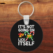 Womens Christmas Candy Cane It's Not Going To Lick Sleutelhanger (Voorkant)