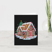 Womens Christmas Gingerbread House Candy Cane X-ma Kaart (Voorkant)