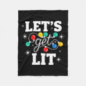 Womens Christmas Let's Get Lit Funny Holiday Light Fleece Deken (Voorkant)