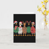 Womens Christmas Lights Goose Santa Funny Xmas Duc Kaart (Gele Bloem)