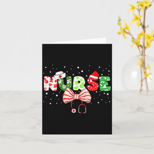 Womens Christmas Nurse Stethoscope Xmas Coquette B Kaart (Gele Bloem)