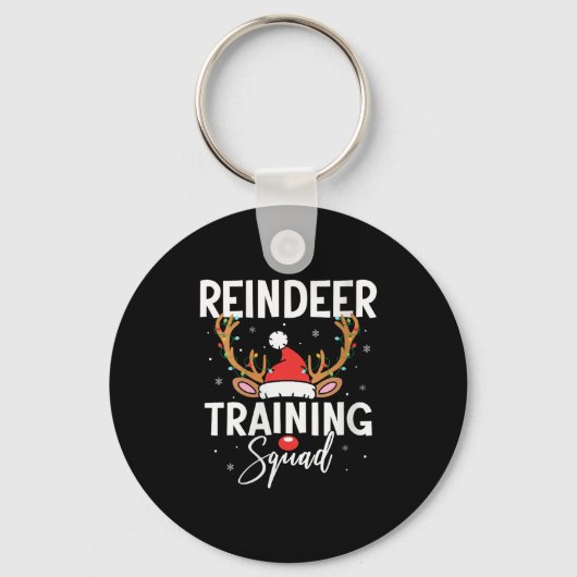 Womens Christmas Running Team Funny Reindeer Train Sleutelhanger (Voorkant)