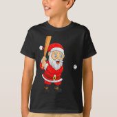 Womens Christmas Santa Playing Baseball Xmas Funny T-shirt (Voorkant)