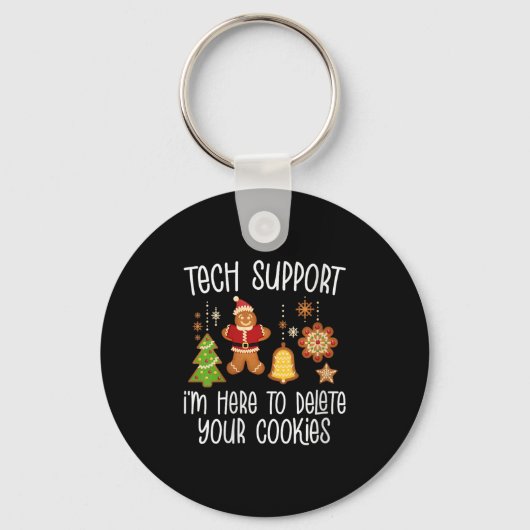 Womens Christmas Tech Suprt Here To Delete Cookie Sleutelhanger (Voorkant)