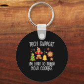 Womens Christmas Tech Suprt Here To Delete Cookie Sleutelhanger (Voorkant)
