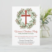 Women's Church Christmas Party Wreath Kaart (Staand voorkant)
