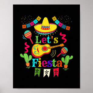 Womens Cinco De Mayo Mexican Guitar Cactus Lets Poster
