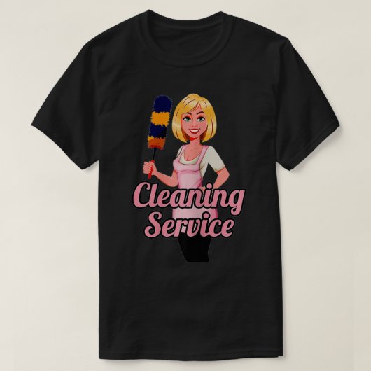 Womens Cleaning Lady Housekeeping Career T-shirt (Design voorkant)
